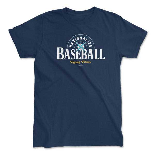 Nationalize Baseball T-Shirt ( Navy / Grey )